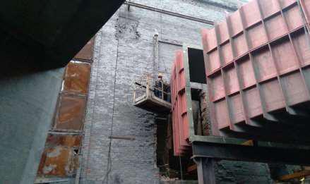 Installation of a plastic flue gas duct for boiler 1.2 of the Thermal Power Plant of JSC AMT